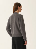 Jewel Detail Crew Cardigan