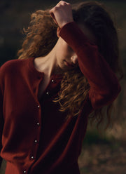 Organic Cashmere Knit Cardigan