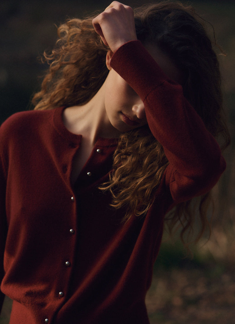 Organic Cashmere Knit Cardigan