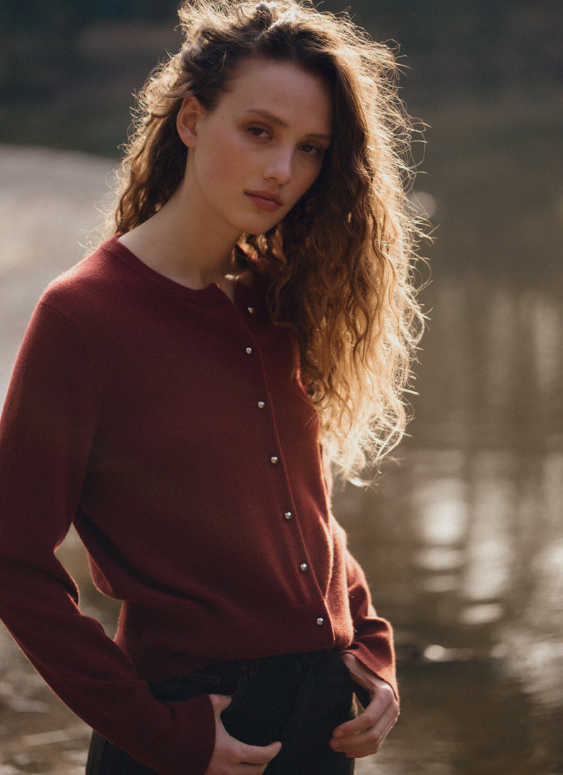 Organic Cashmere Knit Cardigan
