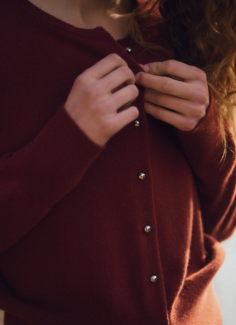 Organic Cashmere Knit Cardigan