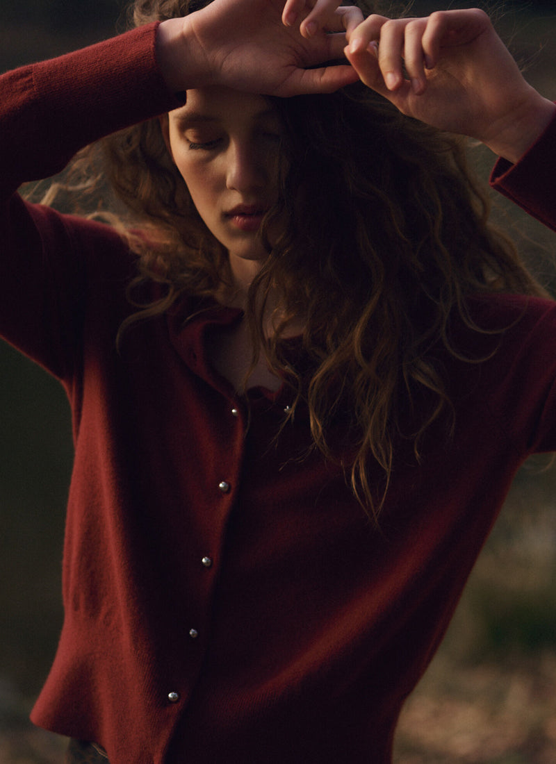 Organic Cashmere Knit Cardigan