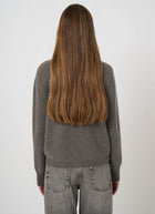 Wool Cashmere Denim Collar Cardigan