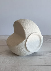 Haute Curature Bertoncello Ceramiche Sasso Bianco Glaze, Modernist Sculptural Triparte Vase, 1960s-1970s
