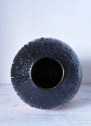 Haute Curature Emons & Sohne ES Keramik Black Fat Lava and Yellow Ceramic Statement Floor Vase, 1960s-70s
