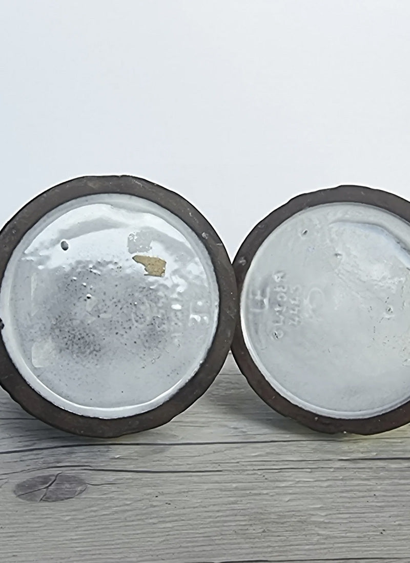 Haute Curature Mari Simmulson for Upsala Ekeby Pair of 1960 Agave Series  Incised Leaf Polychrome Glaze Jug Vases