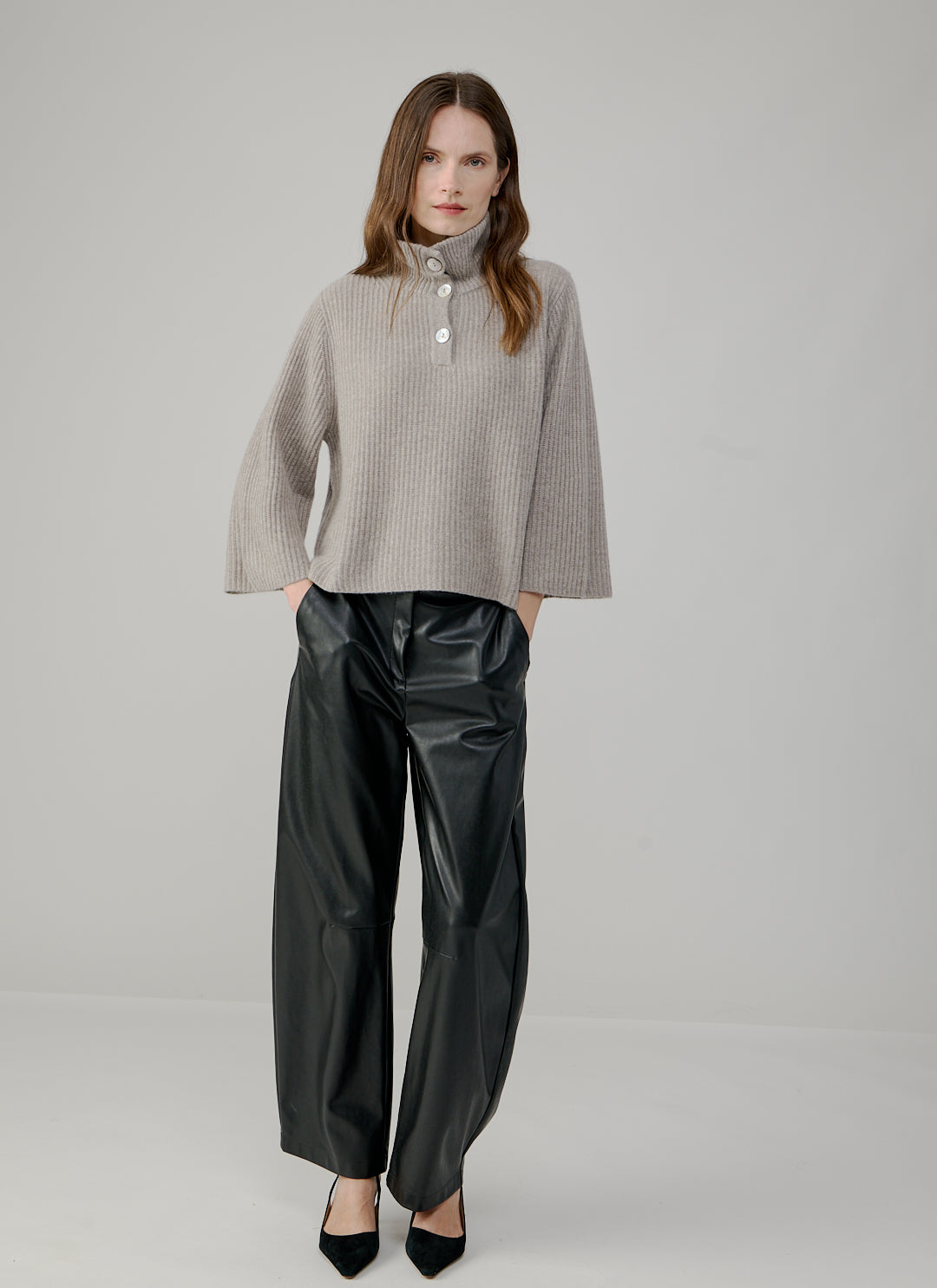  Cashmere Highneck Poncho Pullover by FTC Cashmere at Andrews 