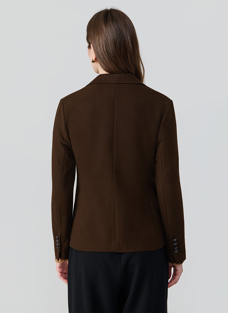 Slim Fit Light Fleece 2 Button Blazer