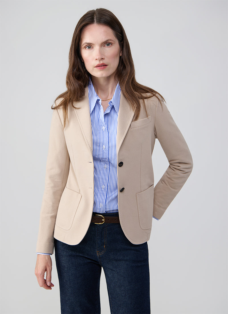 Slim Fit Light Fleece 2 Button Blazer