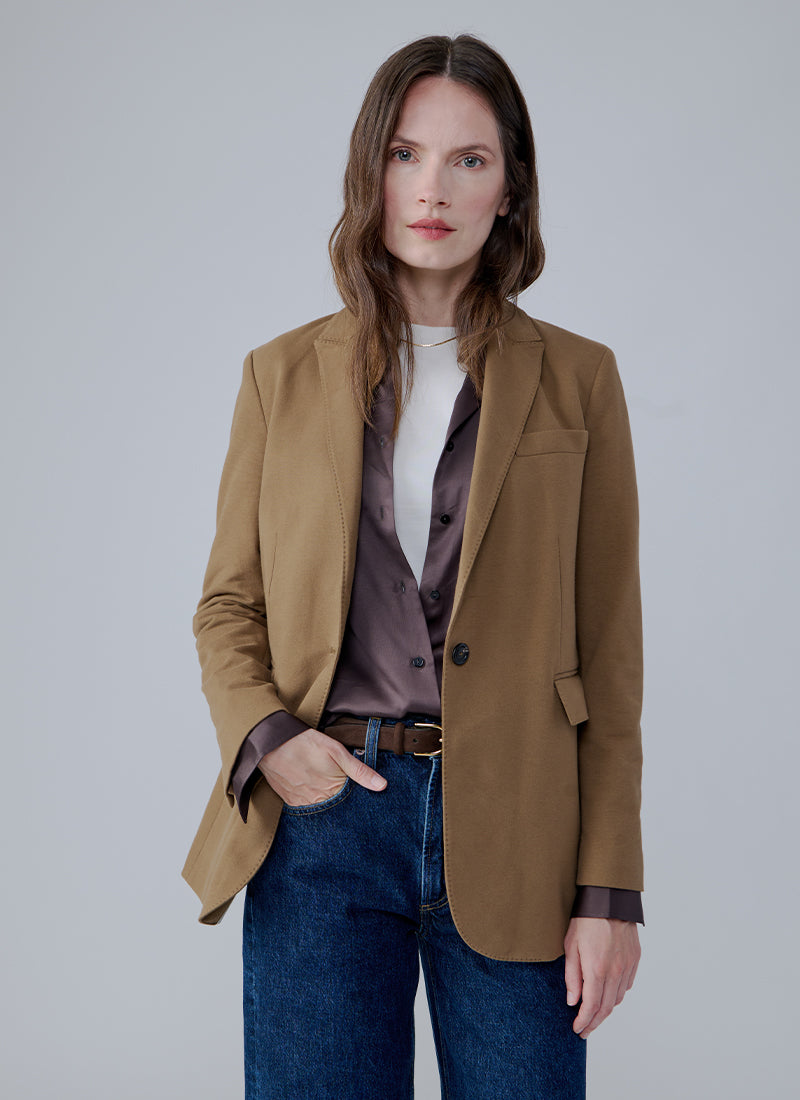  Boyfriend Light Fleece 1 Button Blazer by Circolo 1901 at Andrews 