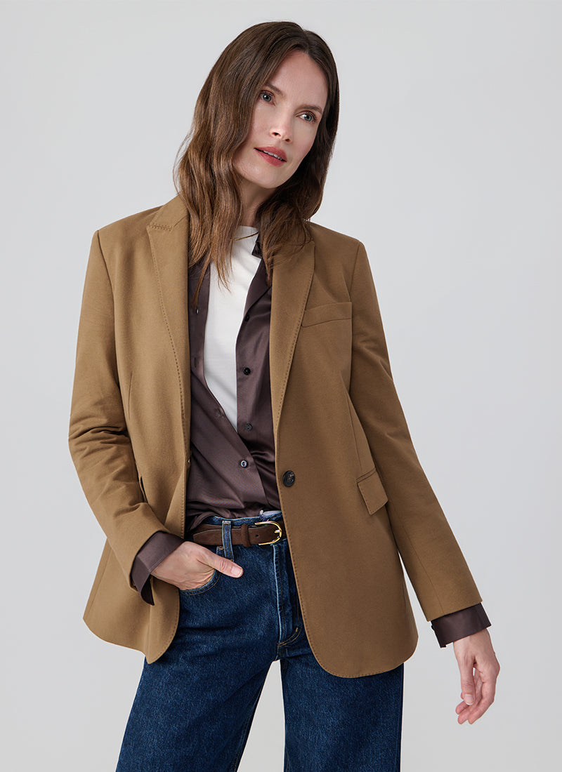Boyfriend Light Fleece 1 Button Blazer