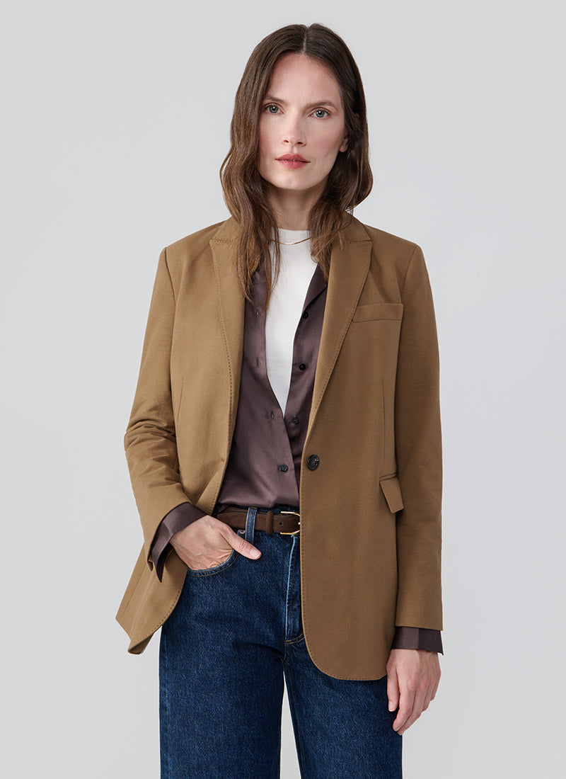 Boyfriend Light Fleece 1 Button Blazer