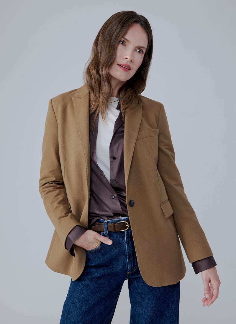  Boyfriend Light Fleece 1 Button Blazer by Circolo 1901 at Andrews 