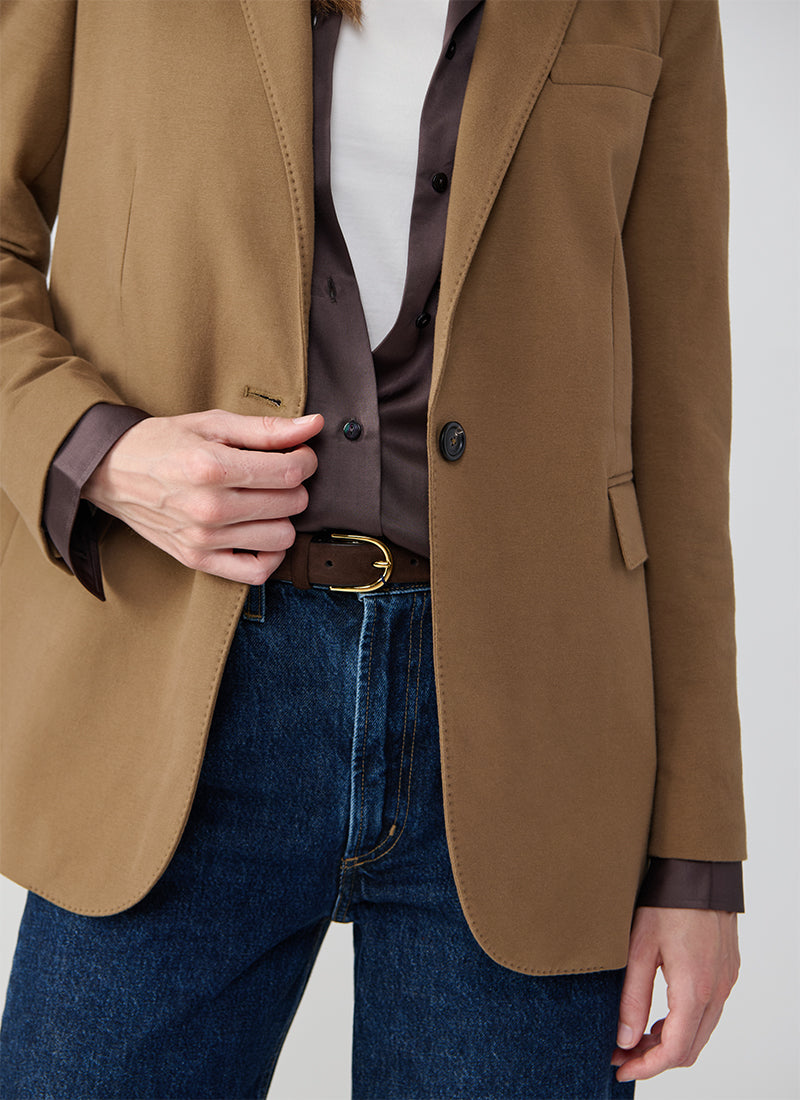 Boyfriend Light Fleece 1 Button Blazer