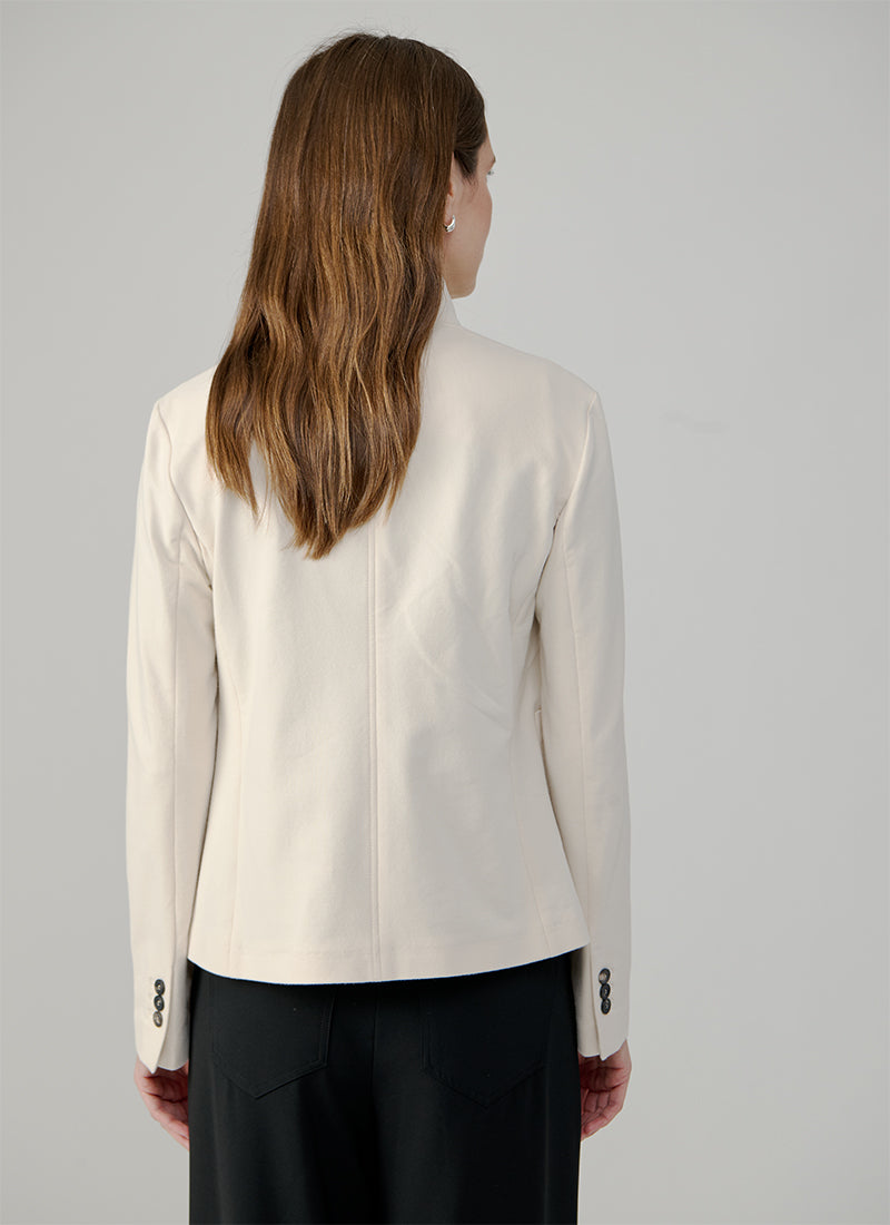 Stand Collar 4 Button Light Fleece Blazer