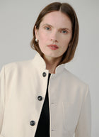 Stand Collar 4 Button Light Fleece Blazer