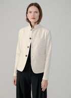 Stand Collar 4 Button Light Fleece Blazer
