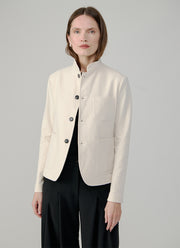 Stand Collar 4 Button Light Fleece Blazer
