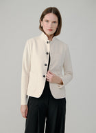 Stand Collar 4 Button Light Fleece Blazer