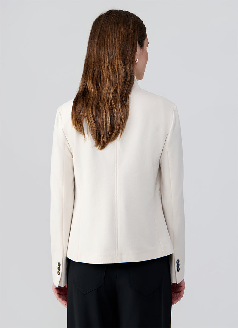 Stand Collar 4 Button Light Fleece Blazer