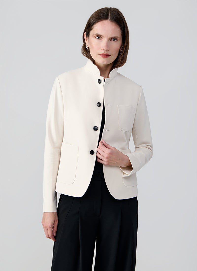 Circolo 1901 Stand Collar 4 Button Light Fleece Blazer