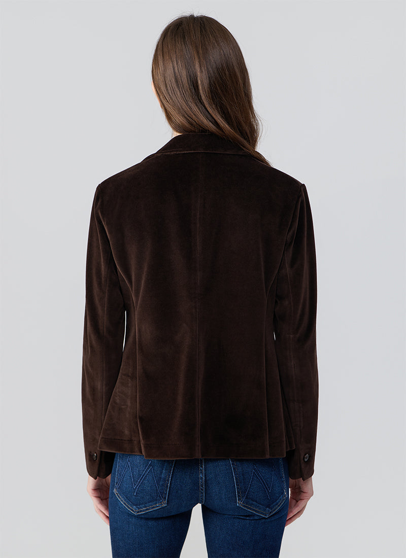 Slim Fit Velour 2 Button Blazer