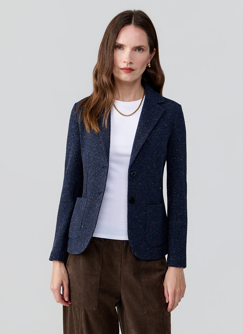 Slim Fit 2 Button Honeycomb Blazer
