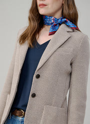 Slim Fit 2 Button Honeycomb Blazer
