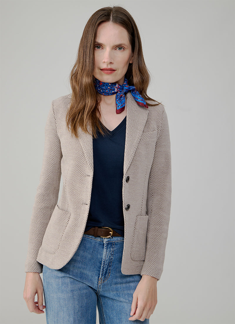 Slim Fit 2 Button Honeycomb Blazer