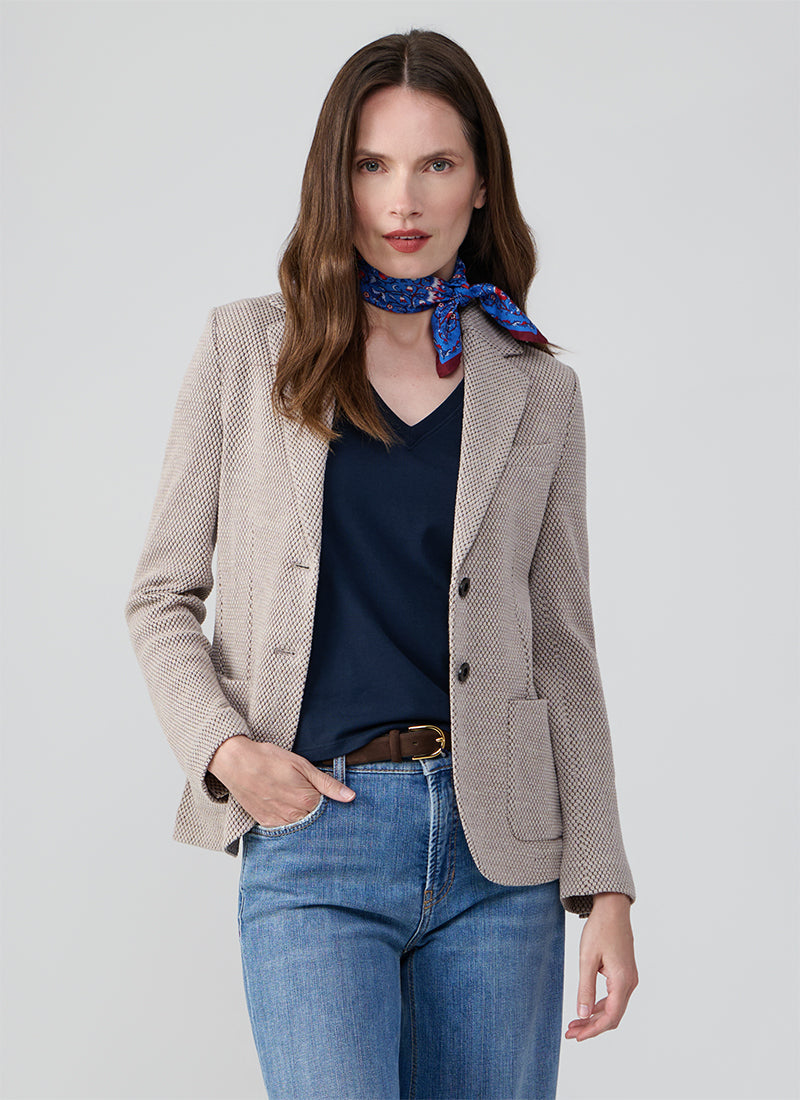 Slim Fit 2 Button Honeycomb Blazer