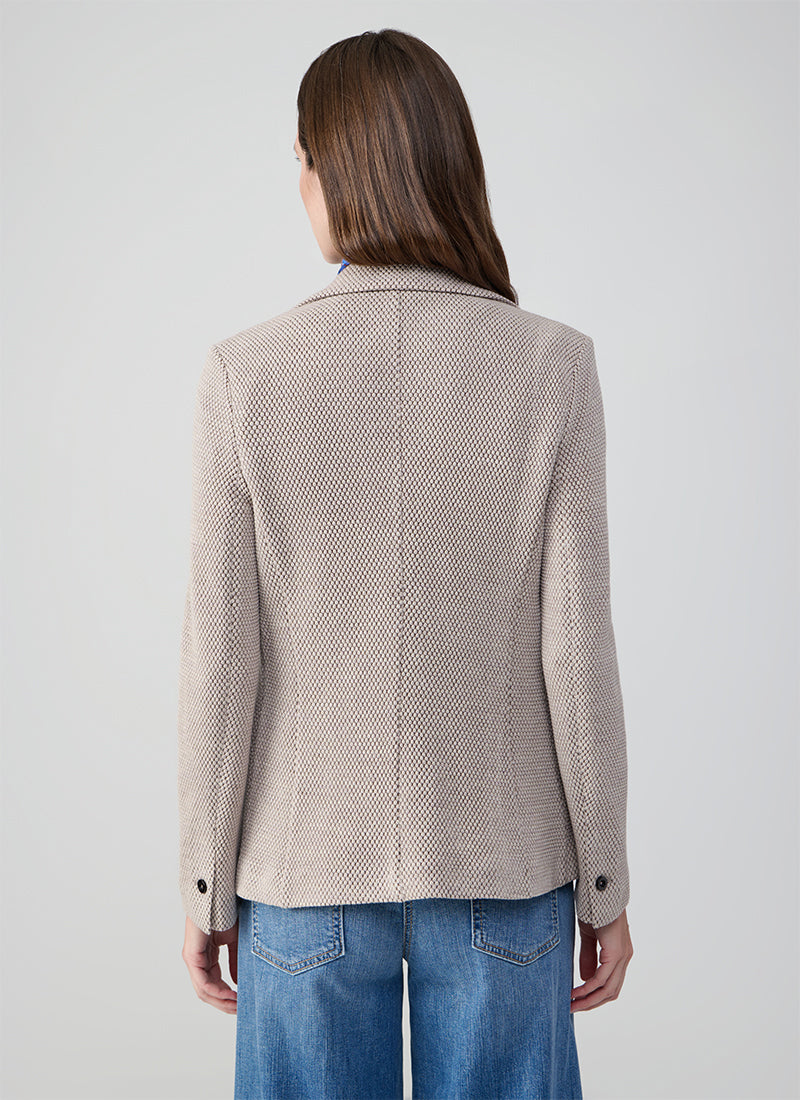 Slim Fit 2 Button Honeycomb Blazer