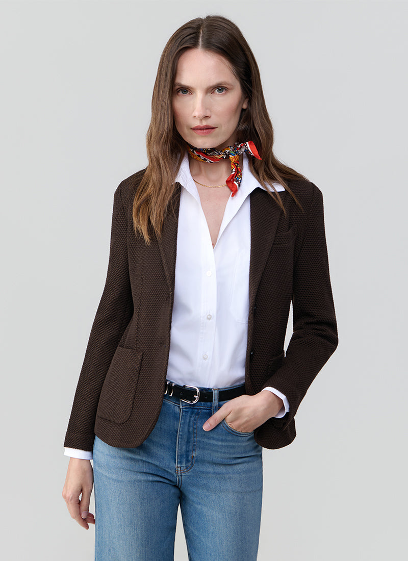 Slim Fit 2 Btn Honeycomb Cotec