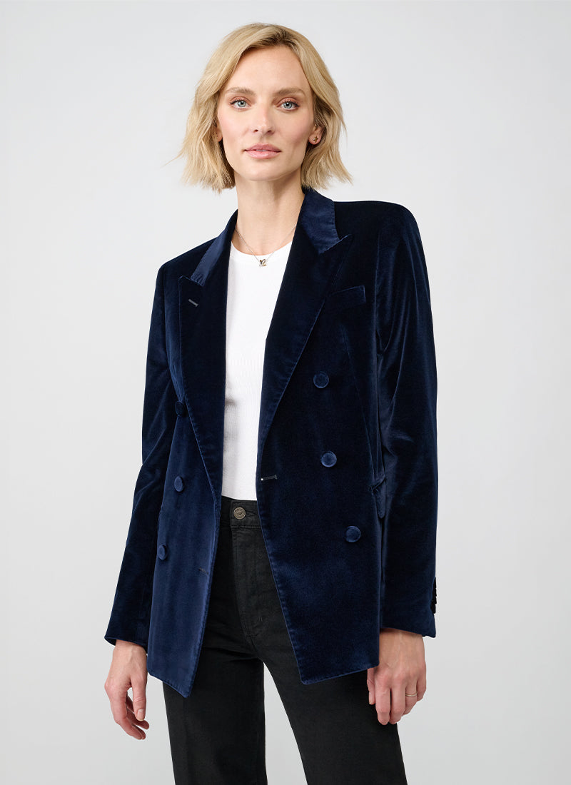 Tagliatore Parigi Foderata Double Breasted Velvet Blazer