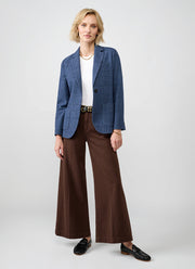 Giacca Single Breasted Slim Check Cashmere Wool Blazer