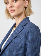 Giacca Single Breasted Slim Check Cashmere Wool Blazer
