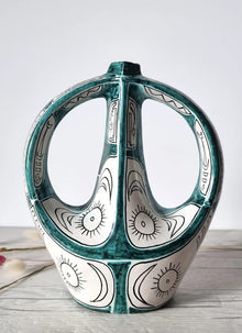 Haute Curature 1950s Igor Studio, Santo Stefano Di Camastra, Twin Handle Sculpture Vase
