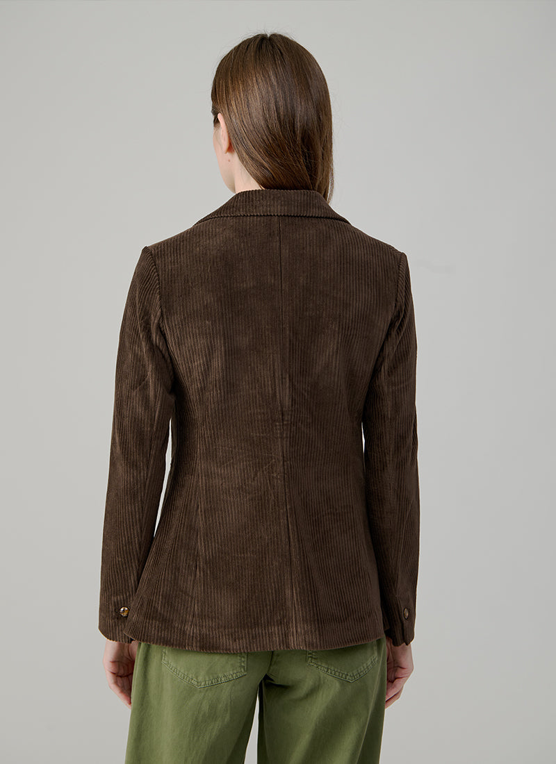 1  Button Slim Long Tiny Corduroy Blazer