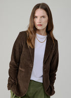 1  Button Slim Long Tiny Corduroy Blazer