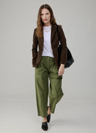 1  Button Slim Long Tiny Corduroy Blazer