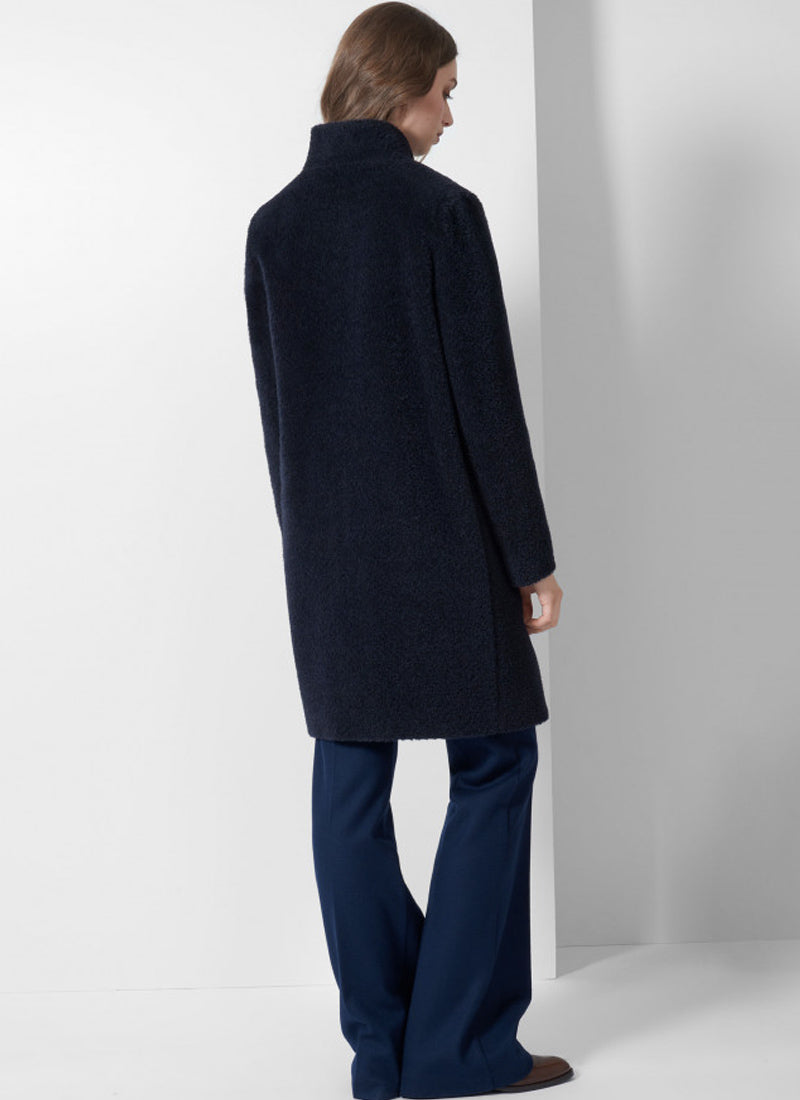 Cinzia Rocca Alpaca Wool Inverted Notch Collar Coat