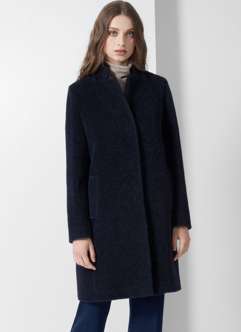Cinzia Rocca Alpaca Wool Inverted Notch Collar Coat