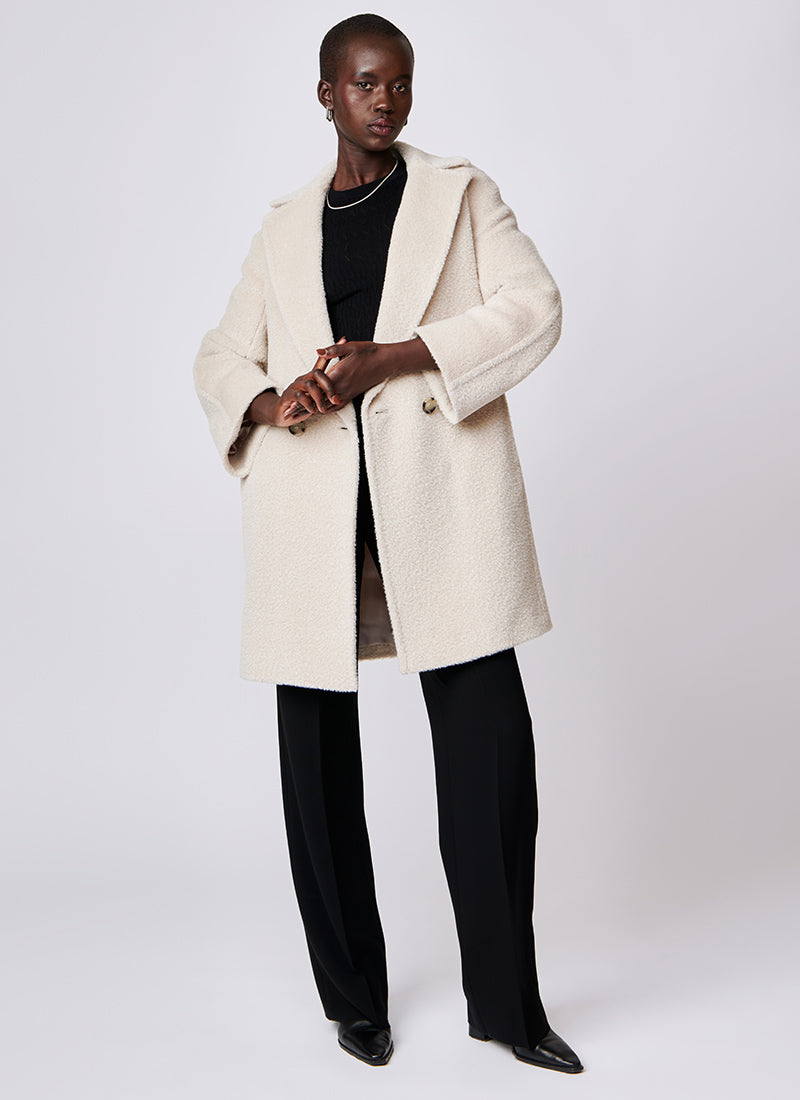 Cinzia Rocca Alpaca Wool Three-Quarter Length Coat