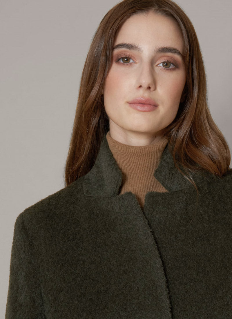 Cinzia Rocca Wool and Alpaca Notch Collar Coat
