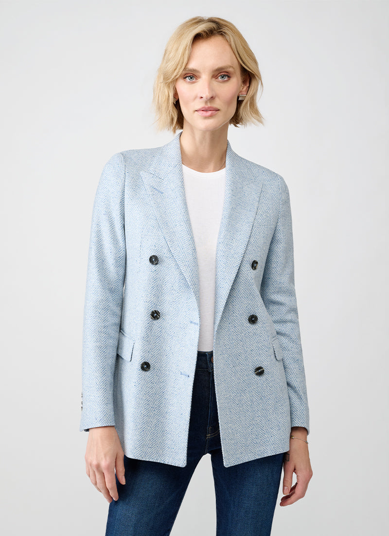 Parigi Svuotata Double Breasted Herringbone Blazer