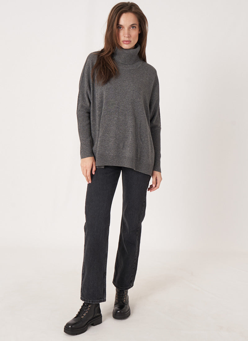 Repeat Cashmere Cowl-Neck Sweater
