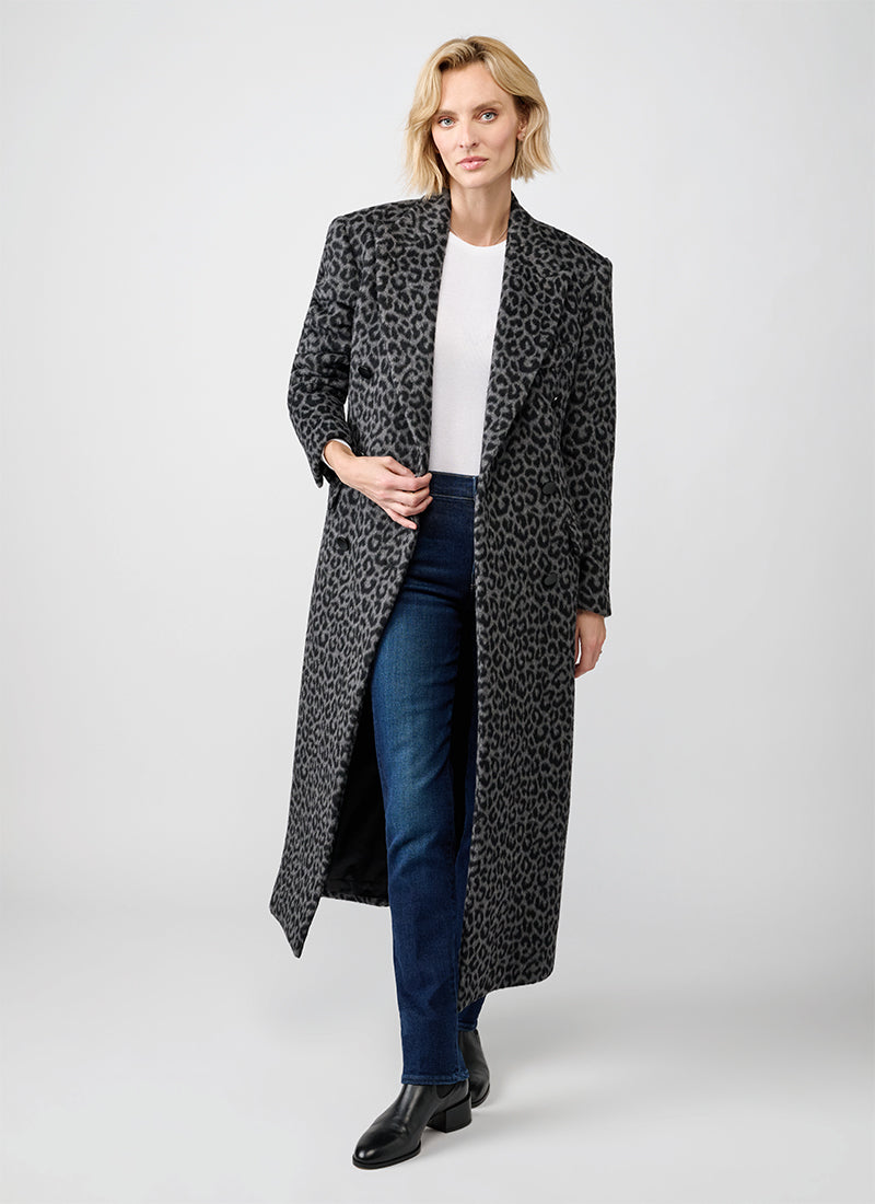 Tagliatore Caitlyn Leopard Extra Long Coat