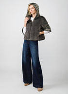 Herno Satin Short Sleeve Faux Fur Jacket