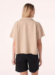 Aenor Cable Cashmere Short Sleeve Sweater