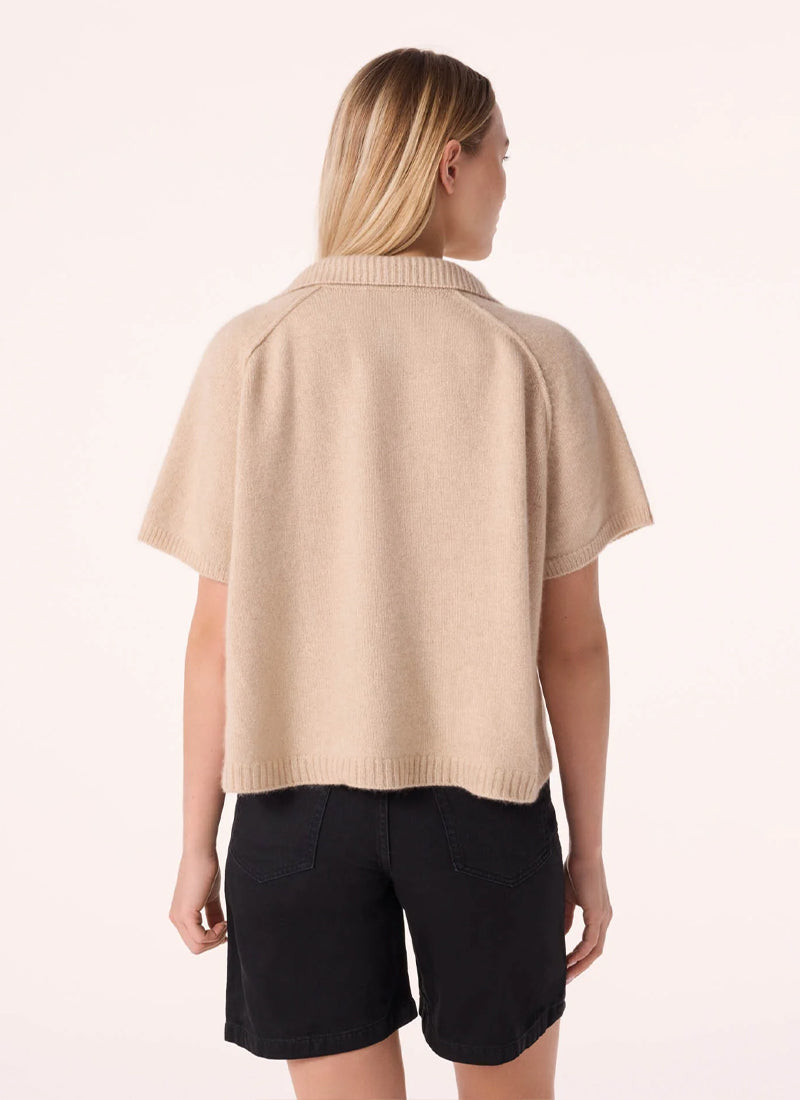 Aenor Cable Cashmere Short Sleeve Sweater