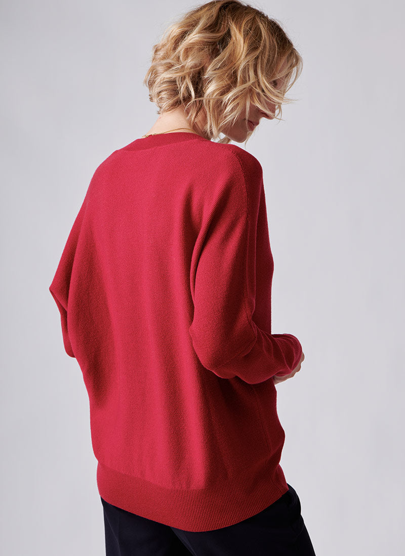 Repeat Knitted V-Neck Wool Sweater